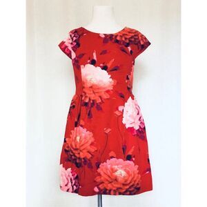 GapKIDS GAP Girls 10 Red Floral Print Dress